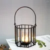 Bandlers Metal Hollow Round Hexagonal Lantern Holder Candlestick Ornement Decor