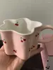 装飾的な置物ピンクピンクフラワーカップガールハート韓国コーヒーチェリーマグ