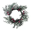 Decorative Flowers Christmas Candle Ring Table Centerpiece Garland Artificial Wreath For Party Living Room Lantern Home Decor