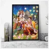 Poster murali per soggiorno moderno decorazioni per la casa immagini di dipinti di tela hd 1 pezzi Nuovo arrivo Lord God Krishna Hindu Fashion