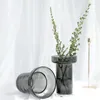 Вазы легкий роскошный круг прямой стеклянный ваза гостиная спальня цветочные композиции