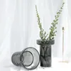 Vases Light Luxury Circle Straight Glass Vase Living Room Bedroom Flower Arrangement Decoration Ins