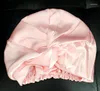 Berets 2024 1PC Mulberry Silk Bonnet Silky Hair Wrap Shower Cap Sleep For Curly Satin Face Washing Night