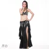 Scene Wear Belly Dance High-End Costume Suits Snakesskin Snakeprint Bra Performance Tassel Sequins Sexiga vågkjolar