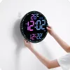 LED Digital Wall Clock Multifunktionell temperatur Display Hushållen Daglig väggvägg Hängande färgglada intelligenta klockor