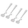 Spoons 4 Pcs Honey Mixing Spoon Curving Handle Decor Household Serving Stainless Steel Silver Iced Tea Teaspoon Coffee