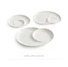 Plates Cloud Spiral Compartment Tray Ceramic Dumpling Plate With Vinegar Dish Creative Household French Fries Pack Shrimp