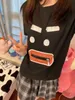 Męskie koszulki Nowe Harajuku duże usta kieszeń na zamek kieszonkowy ten sam nadruk Y2K Street Hip Hop Kawaii Ubrania Owwała koszulka Kpop Kpop Ubranie J240409