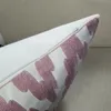 Pillow Modern Cotton Embroidery Dusty Pink Zigzag Decorative Case White Sofa Armchair Cover 45x45cm 1pc/lot