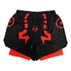 Mäns shorts 2-i-1 män som kör shorts snabbt torkande gym träning fitness shorts med kompression foder sommar casual shorts j240409