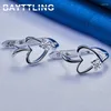 Boucles d'oreilles Bayttling 925 Sterling Silver Luxury Heart Zircon For Women Fashion Wedding Party Favors Accessoires Bijoux