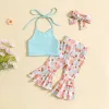 Mababy 6m-5y Toddler Kid Baby Girls Clothes Clothes Ensembles en tricot tops Pantalons d'impression floral