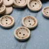 100st träknappar 15/20/25mm DIY Fastener Knappar 2 Hål Dekor Craft Supplies Environmental for Sewing Sticking Handcraft