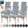 Couvre-chaises Couvercle élastique étanche avec salle à manger arrière couleurs de couleur unie en spandex coule à gorps amovible chaies hautes Cove
