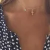 Hänghalsband Misenbaba Simple Rostless Steel New Christian Blank Cross Pendant Halsband Lämplig för kvinnors flickor Religiösa smycken gåvor