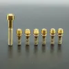 Titan / Ti -bultar för STEM -headset - 7 st (6 st m5 x 16mm 1 st m6 x 35 mm) guld regnbåge svart