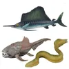 Fleurs décoratives 1pcs simulation animaux marins modèles POGRAMENTS Food Eel