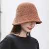 Sonbahar ve Kış Kuzu Yün Balıkçı Şapkası Moda Şapkası Kapak Yüz Kova Şapkası Sanat Büyük Saçak Havza Şapkası Toptan