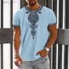 Chemises décontractées pour hommes T-shirt African Mens Dashiki Vêtements traditionnels Round Neck Retro Retro Street Style Top YQ240409