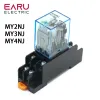 My2nj my3nj my4nj Din Rail Small Electromagnetic Relay Relay Power Relay DC12V DC24V AC24V AC110V AC220V с базой гнезда 2NO 2NC