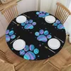 Table Cloth Round Waterproof Oil-Proof Starry Paws Tablecloth Backing Elastic Edge Cover 45"-50" Fit Floral Dogs Animal