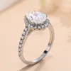 2CT LAB Moissanite Diamond Ring 100 ٪ REAL 925 Sterling Silver Party Band Band Rings for Women Bridal Promise Hight