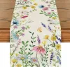 Daisy Eucalyptus Lavande Floral Feuilles de linge d'été Runner Spring Kitchen Dining Table Decor Holiday Wedding Party Decor