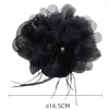 Corée des plumes d'autruche Clip de cheveux pour femmes Big Flower Hairpin Hair Adult Black Hairclip Girls Graw Claw Clip pour les bijoux à cheveux épais