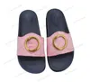 EUR 48 MAN SLIDES Dames Blondie Summer Slipper Liefhebber paar G Slides Slippers Desnippers Designer Red Green Striped Sandals Flat Heel Leather Casual Comfort Flip Flop