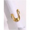 Gestüt Ohrringe Huanqi Gold Farbe Irregar hohles Edelstahlring für Frauen Mädchen Einfacher Modedesign Vintage Metallschmuck Tropfen D ot2hy