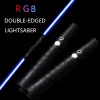 Dubbelkantad lampan RGB 7 Färger Byt LED-lasersvärd två i en Switble Saber Sound Full Metal Hands Cosplay Gift