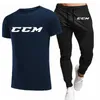 Herr shorts märke CCM2024 sportkläder casual sommardräkt fitness kortärmade t-shirt byxor set bomullsmän '