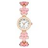 Нарученные часы Rhinestone Flower Quartz Bracelet Watch милый сказочный ядро аналоговый кожаный брасень для женщин для женщин