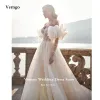 Glitter A-Line wedding attendee dress with Removable Puff Glitter A-Line wedding attendee dress with Removable Puff