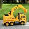 Inertia car construction truck childrens fire truck model sanitation truck excavator toys for boys toys 240409