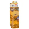 Square Shape Cartoon Bottle Bottle Bezpieczny materiał z słomką Kawaii Prezent na dziecko Dziękczynienia 240409