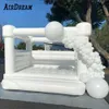 Kommersiell kvalitet Bounce House Full PVC Uppblåsbar bröllop Bouncy Castle Jumping Bed Kids Revisioner Jumper White For Fun Inside Outdoor With Flower Free Ship001