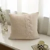 Kissen Yiruio Einfache skandinavische Abdeckung 45 Twist -Design Acrylflausche weiche gestrickte Sofa Bett Couch Stuhl Hülle