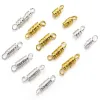 50pcs Cylinder Fasteners Clasps Buckles Closed End Screw Clasp Connectors for Bracelet Necklace Jewelry Making DIY