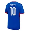 Maillots de Football 2024 French Fra nce Soccer Jersey French Benzema 2024 25 Francia Mbappe Griezmann Kante Maillot Foot Kit Enfants Set Football Shirts Men Kids