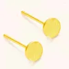 Boucles d'oreilles de goujon 24k Yellow Gold Femmes 999 Round