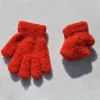 New 1-4Y Kids Gloves Winter Baby Plush Coral Gloves Toddler Full Fingers Cute Mittens Warm Windproof Glove For Boys Girls