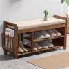 Natural Bamboo Shoe Storage Cover Wooden Cabinets Big Storage Shoe Cabinets Multilayer Door Banco Recibidor Entryway Furniture