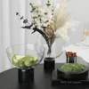 Figurines décoratives modernes Vase de verre luxueux moderne chambre à coucher chambre au chevet simple simple étude transparent salon bourse de bureau