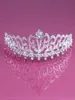 Rhinestone Tiara Wedding Hair affascinanti cappelli di gioielleria di tiara di rinestone Earring a buon mercato Accessori da ballo di fine sera a buon mercato HT19136922