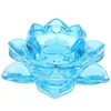 Candle Holders Ornaments Lotus Flower Holder Glass Decor Decorative Candleholder Table Top Butter Lamp Base Candlestick