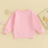 Toddler Baby Girl Valentine s Day Outfit Sweet Heart Letter Long Sleeve Sweatshirt Crewneck Pullover Shirt Tops