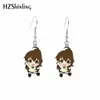 Boucles d'oreilles en pente Cartoon Anime fonctionnant !!Motif en acrylique Hook Drop Resin Epoxy Fashion Bijoux