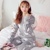 Home Kleding Winter Winter Vrouwen met lange mouwen Pyjama Set Cartoon Clouds Coral Fleece Dikke warme pyjama's vrouwelijk flanel slaapkleding broekpak