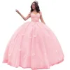 Ball Gown Princess Quinceanera Dresses Butterfly Appliques Big Bow Sweetheart Tulle Lace-up Strapless Sweet 16 Princess Party Birthday Vestidos De 15 Anos Q04